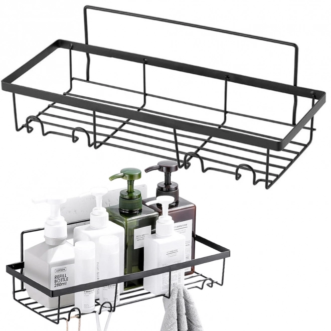 Étagère de salle de bain loft avec crochets
