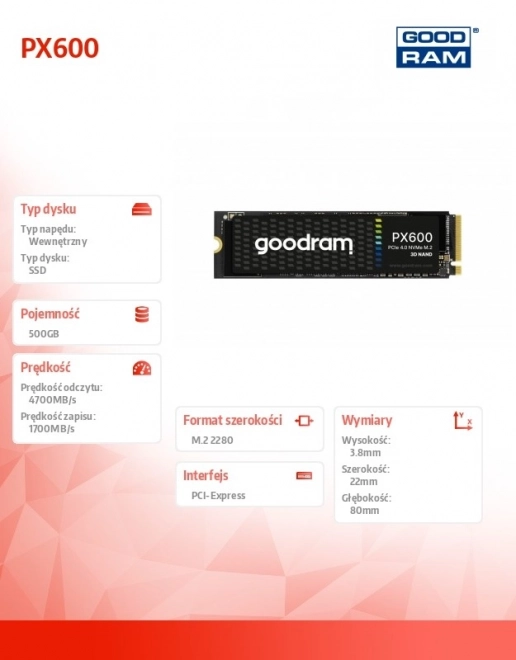 Disque SSD Goodram PX600 500GB