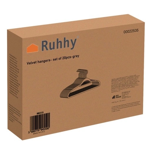 Porte-manteaux 20pcs - Noir Ruhhy 22536