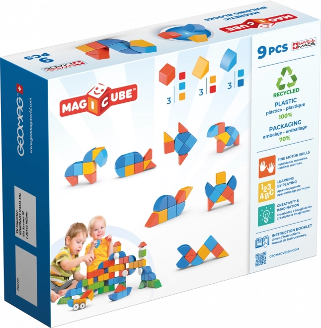 Cubes magnétiques Geomag Magicube Shapes - Animaux 9 pièces