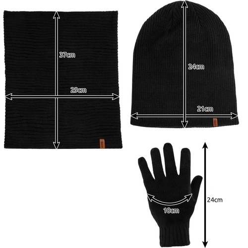 Ensemble hivernal bonnet, écharpe et gants Trizand