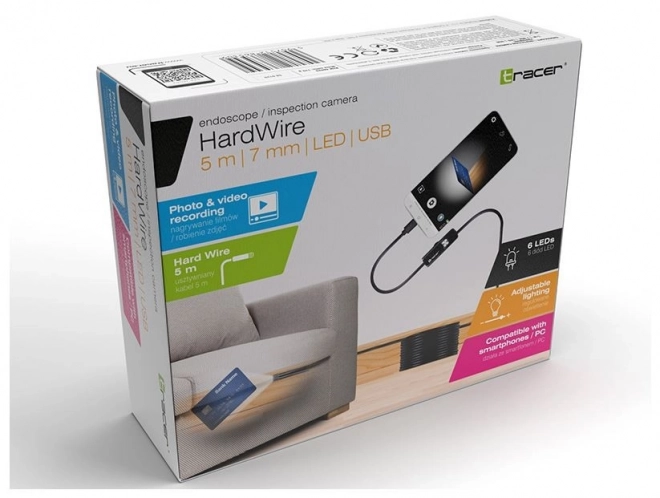 Caméra Endoscopique Tracer HardWire 5M 7MM LED USB