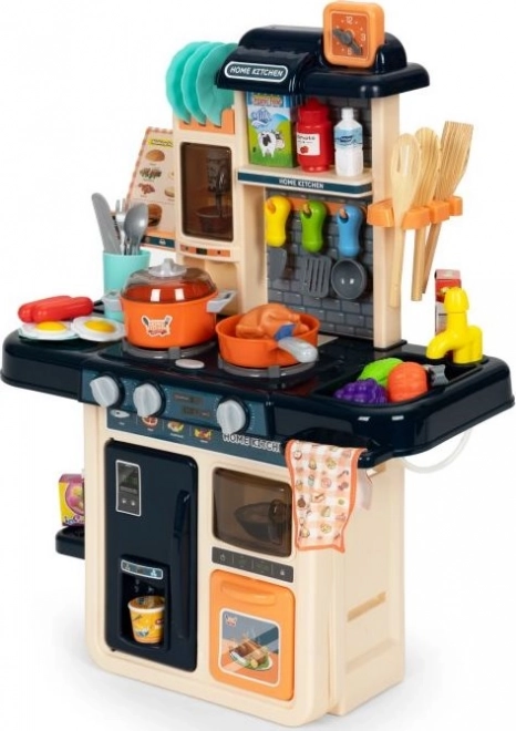 Cuisine Enfant Avec Générateur De Vapeur LED 42 Accessoires Bleu Marin