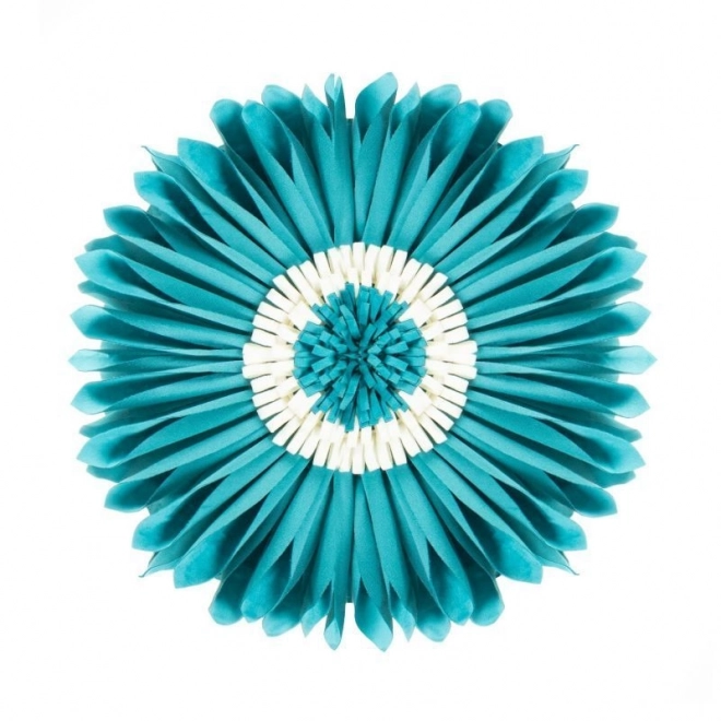 Housse de coussin ronde - chrysanthème, bleu 45cm