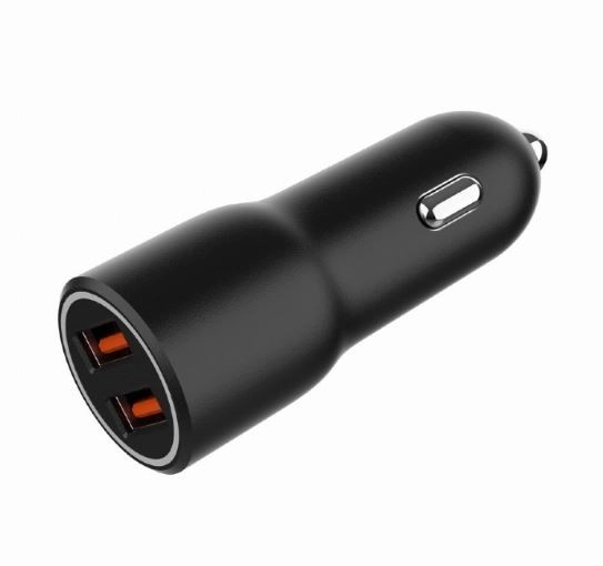 Chargeur de voiture 2xUSB-A QC3.0 36W noir