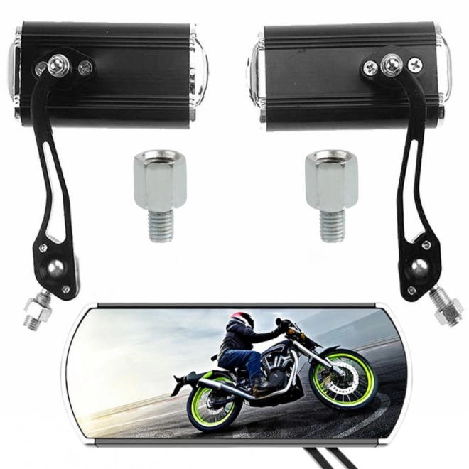 Rétroviseur en aluminium pour moto avec support léger et adaptateur