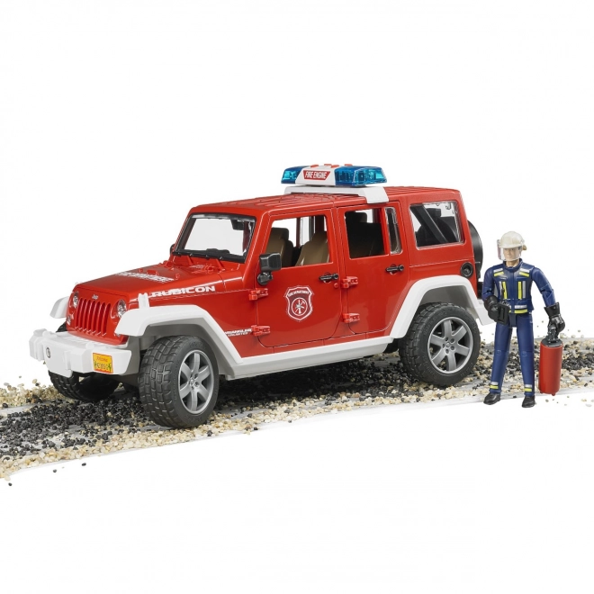 JEEP WRANGLER pompier rouge Bruder avec figurine et accessoires