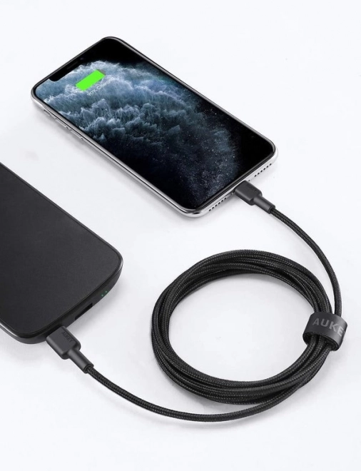 Câble Lightning-USB C en nylon noir 2m