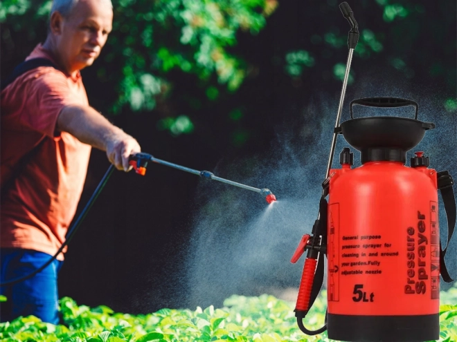 Pulvérisateur de jardin manuel à pression avec longue lance 5 l