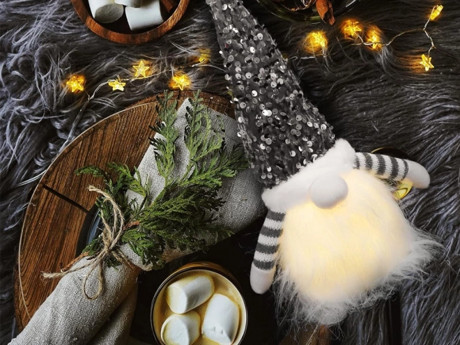 Lutin de Noël éclairé avec ventre LED