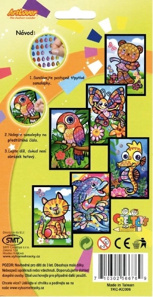 Image adhésive scintillante 15x10cm assortie en sachet