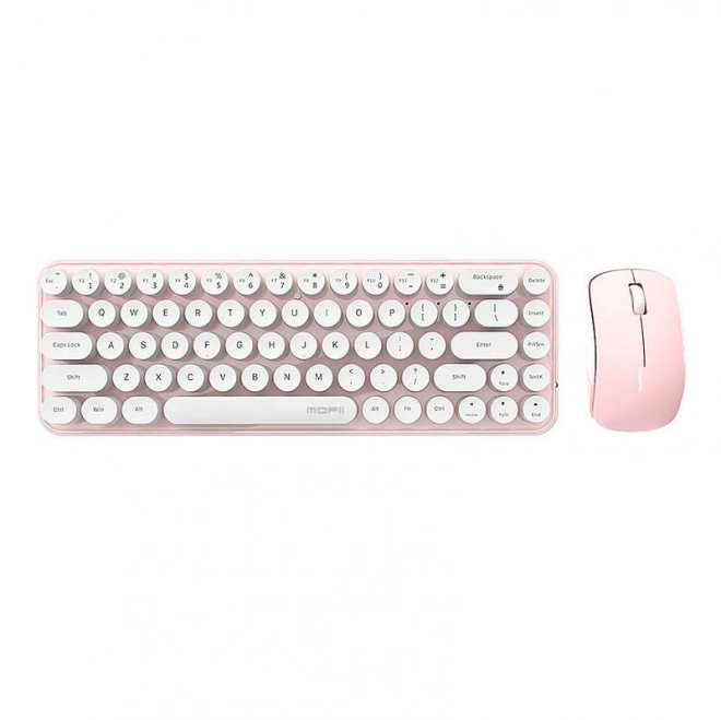 Clavier et souris sans fil MOFII Bean 2.4G blanc-rose