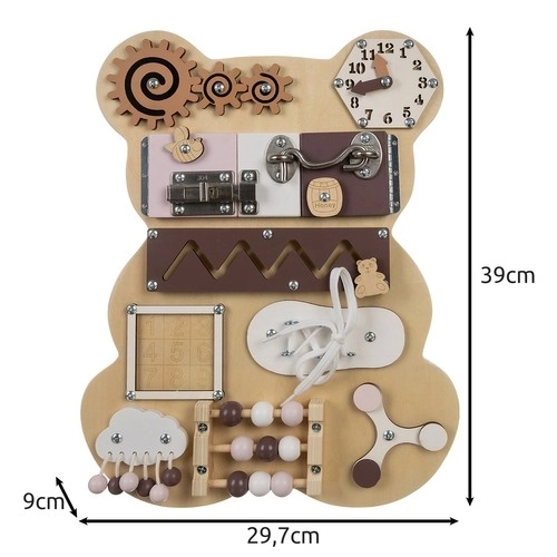 Tableau sensoriel en bois Ours Kruzzel