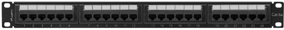 Panneau de brassage 24 ports Cat 6a noir