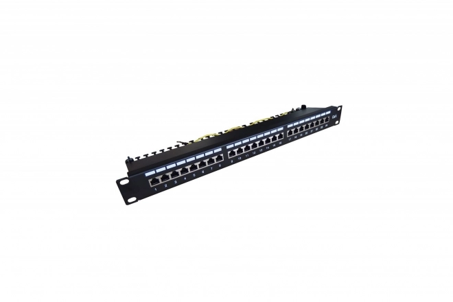 Panneau de brassage 19'' 24x RJ45 cat.6, noir