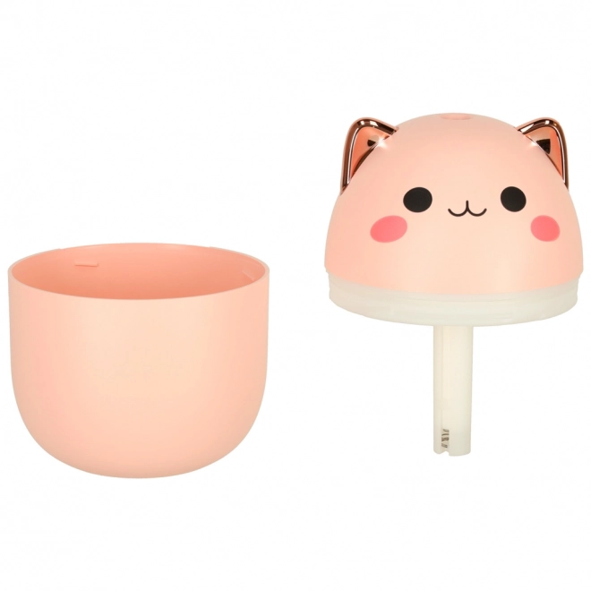 Humidificateur d'air rose et diffuseur d'huiles en forme de chat