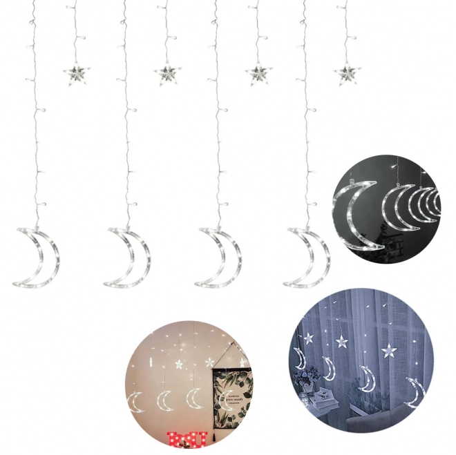 Lumières LED décoratives en forme de lune et d'étoiles