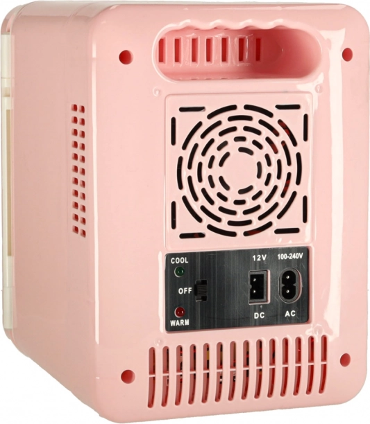Mini réfrigérateur portatif électrique 2-en-1 rose 4L