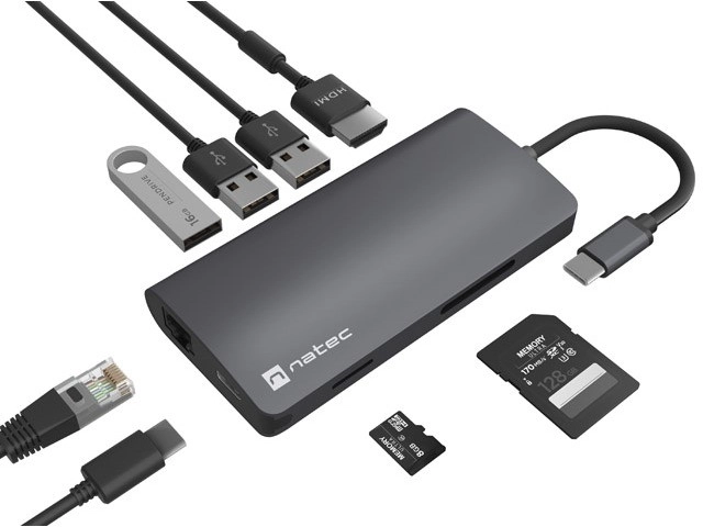Adaptateur multiport USB-C Natec Fowler 2 V2