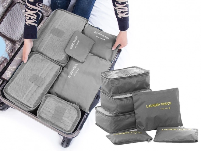 Organisateurs de voyage en filet pour bagage x6 – gris