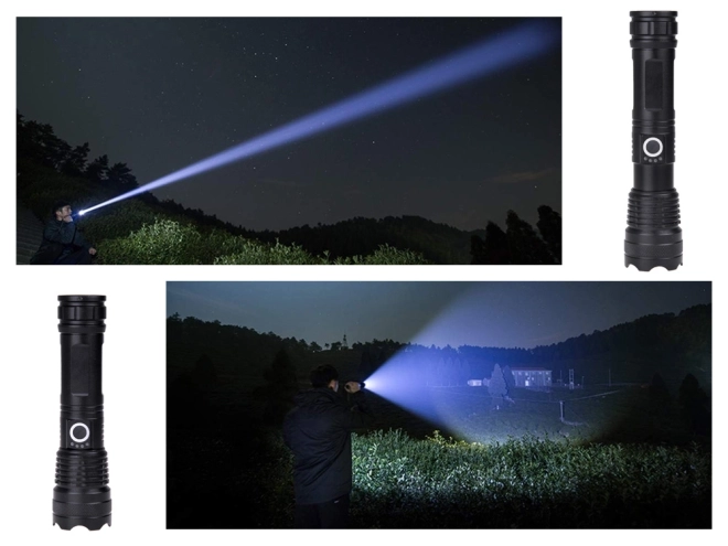 Lampe de poche LED puissante USB étanche
