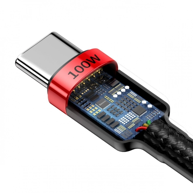 Câble USB-C pour charge rapide Baseus Cafule 100W rouge noir