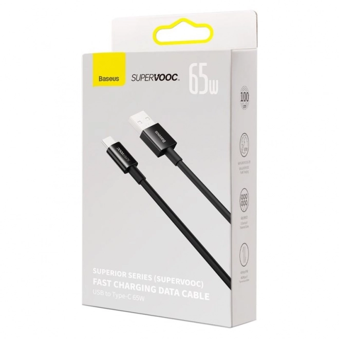Câble Baseus Série Supérieure USB-C 65W, 1 m noir