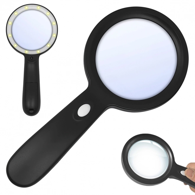 Loupe manuelle avec éclairage LED, grossissement 10x
