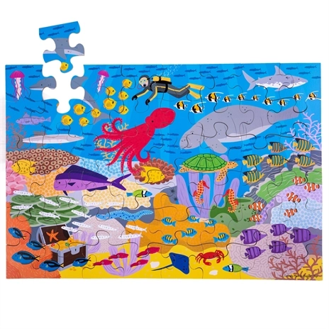 Bigjigs Toys Puzzle de sol Monde Sous-Marin 48 pièces
