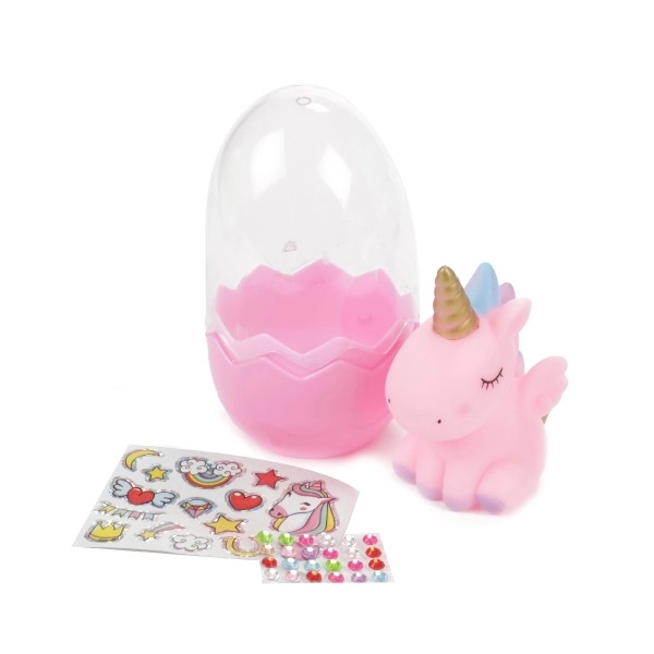 Œuf surprise licorne en plastique 3 couleurs 6x10cm