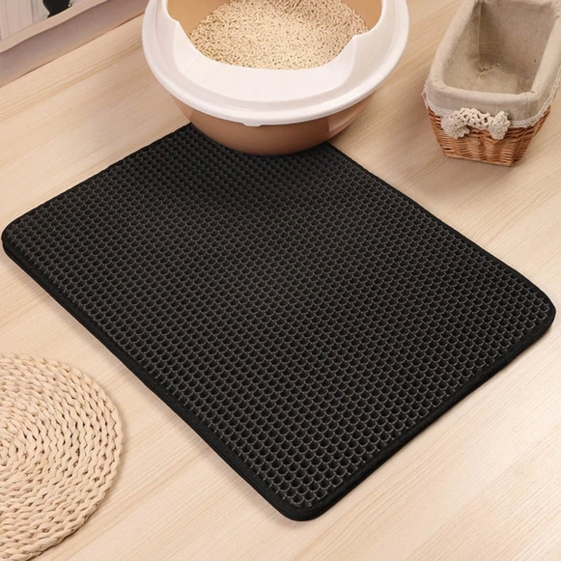 Tapis sous litière pour chat