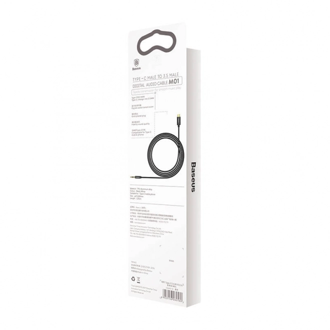Baseus Yiven Câble audio USB-C vers mini jack 3,5 mm, 1,2 m - noir