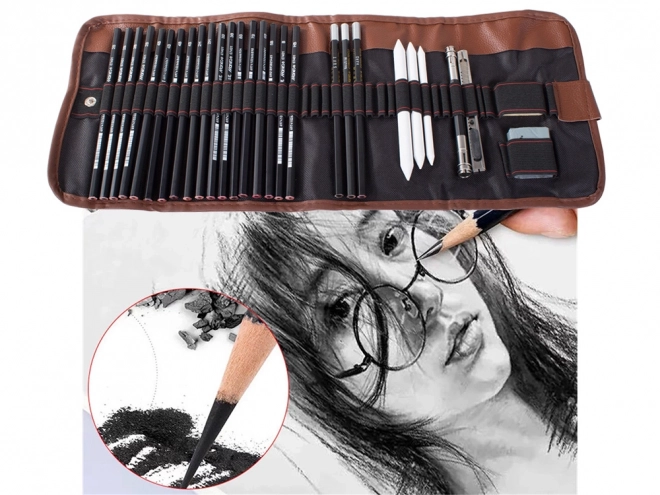 Ensemble de croquis professionnel avec valise