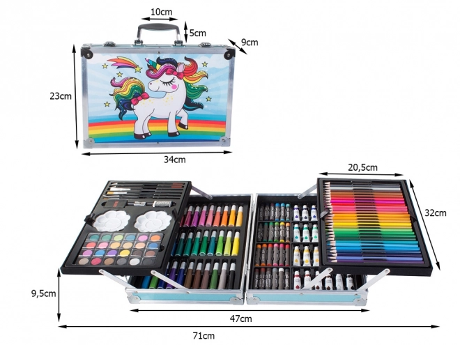 Ensemble artistique pour enfants dans une valise