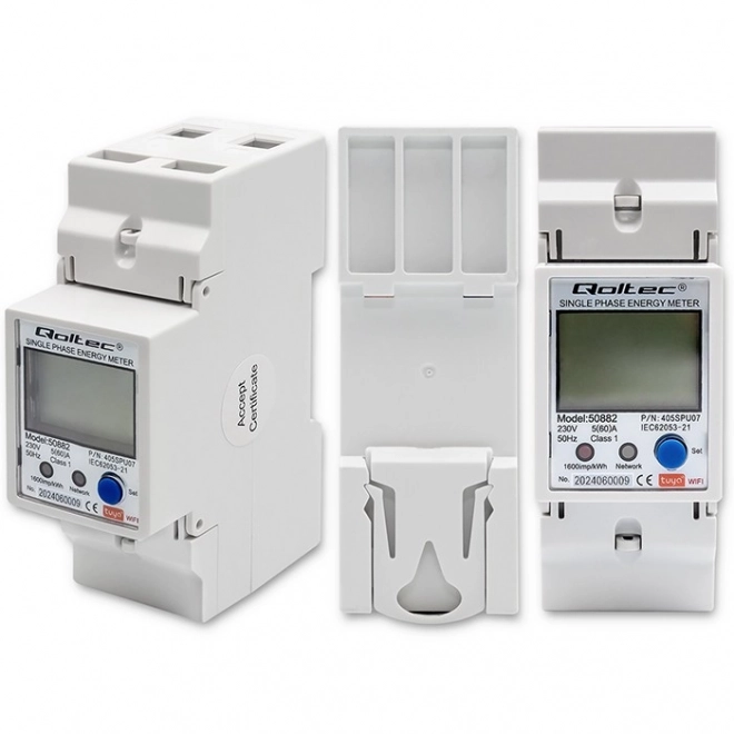 Compteur d'électricité électronique monophasé | Rail DIN | 230V | LCD | Wi-Fi