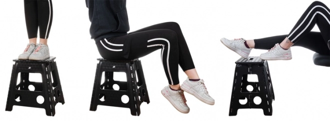 Tabouret pliant noir et blanc 39 cm