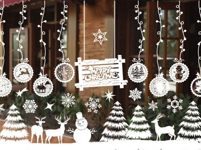 Autocollants de Noël pour fenêtres avec motif de sapins de Noël