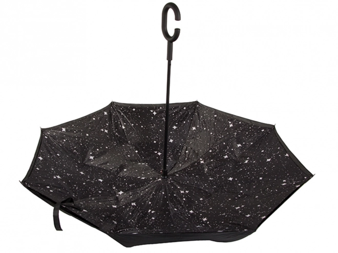Parapluie inversé pliant avec structure robuste et fils résistants – Noir