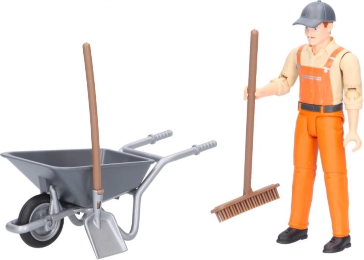 Figurine d’ouvrier routier et accessoires riches