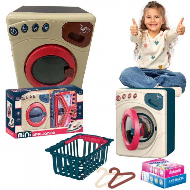 Machine à laver et panier à linge - jouet sonore, lumière