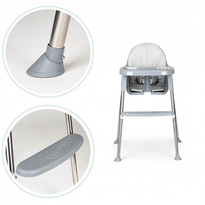 Chaise haute 2 en 1 grise