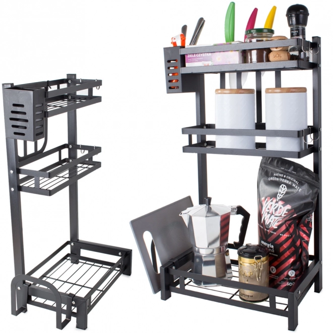 Organisateur de cuisine en métal à trois niveaux