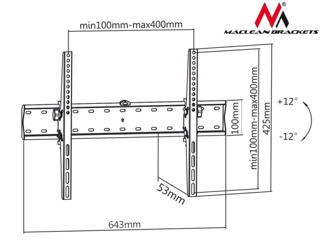 Support mural pour TV 37-85 pouces