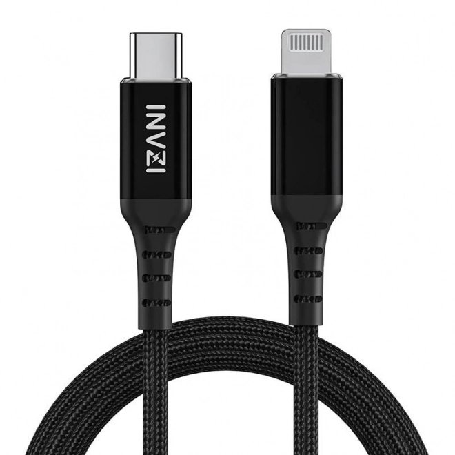 Câble INVZI USB-C à Lightning 2m noir