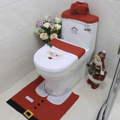 Housse de Noël pour toilettes avec tapis Ruhhy 22360