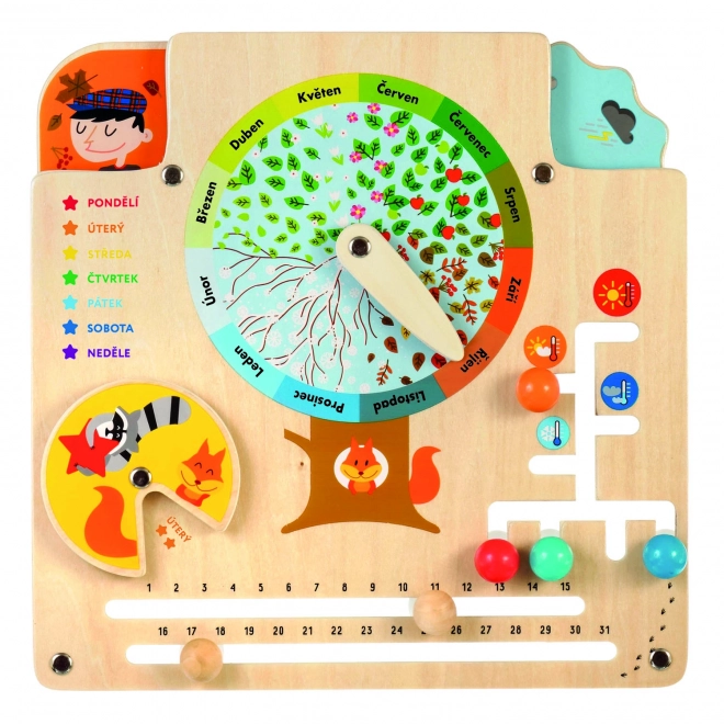Lucy & Leo Calendrier de la Nature - Planche éducative en bois