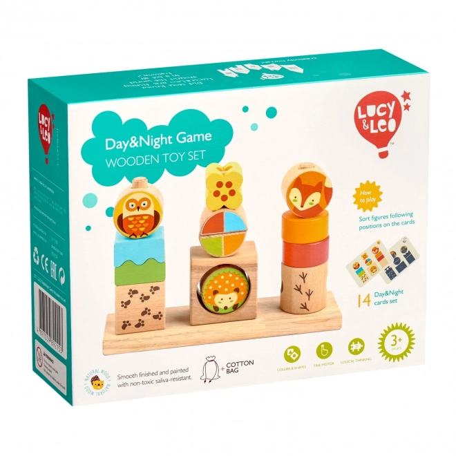 Lucy & Leo Jour et Nuit - puzzle en bois avec modèles