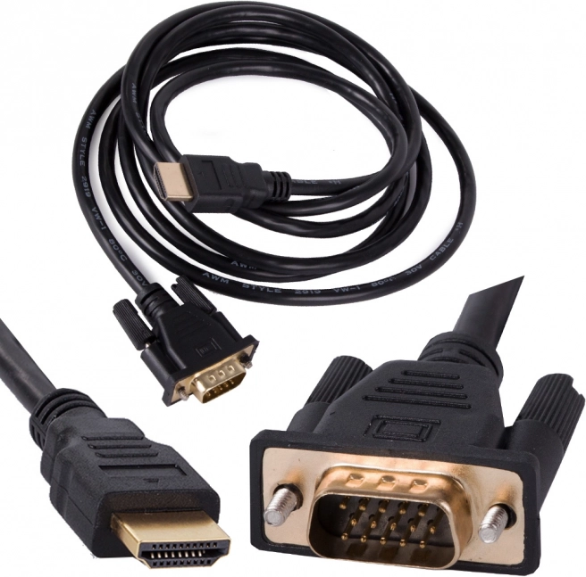 câble HDMI vers VGA 2 m, Full HD, connecteurs plaqués or