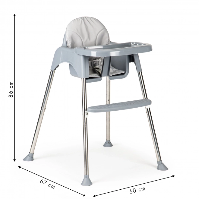 Chaise haute 2 en 1 grise