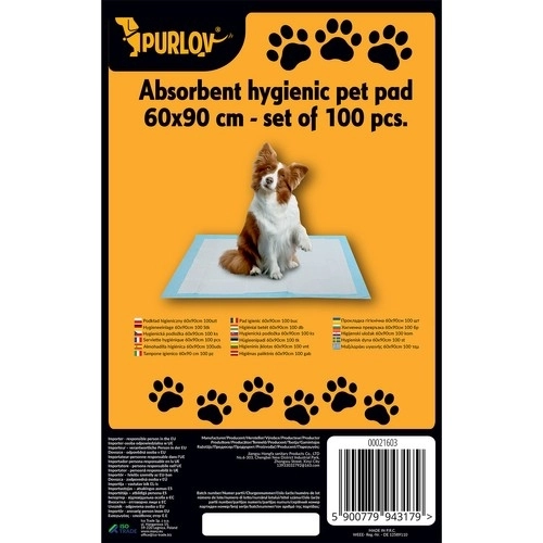 Tapis Hygiénique 60x90cm 100pcs. Purlov 21603